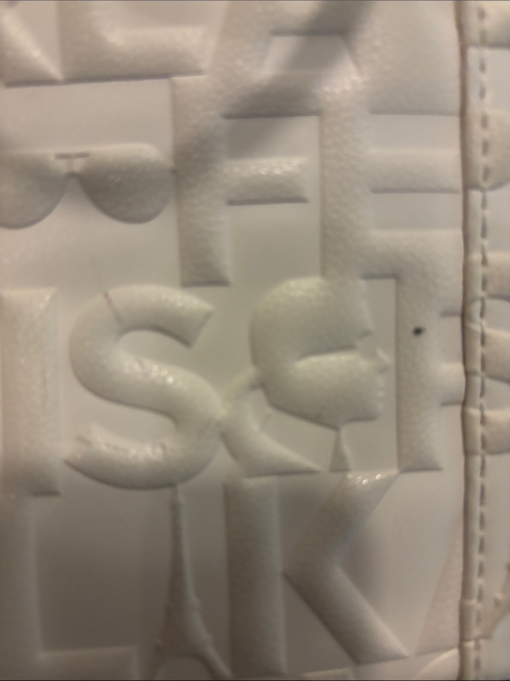 Karl Lagerfeld Cream Embossed Logo Tote - Picture 5 of 11
